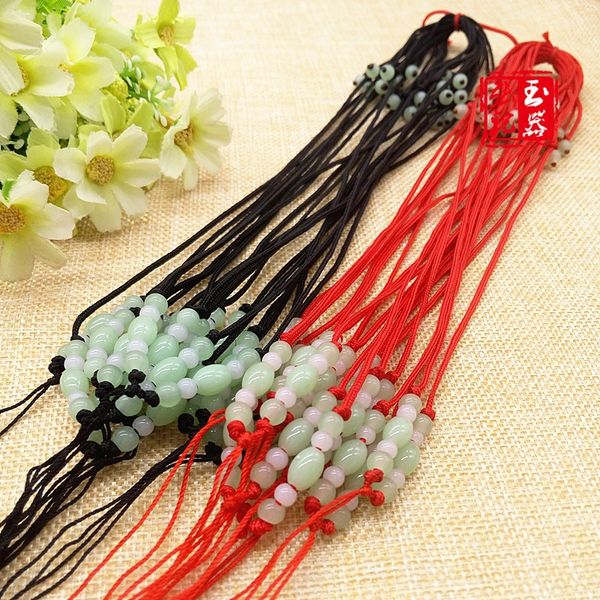 

hand woven necklace device device rope pendant accessory thread rope men's and women's jadeware jade pendant lanyard, Silver