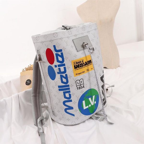 

drop ship vintage fashion womens bag luxury designer backpacks women leather drawstring bucket bag large capacity casual travel rucksack