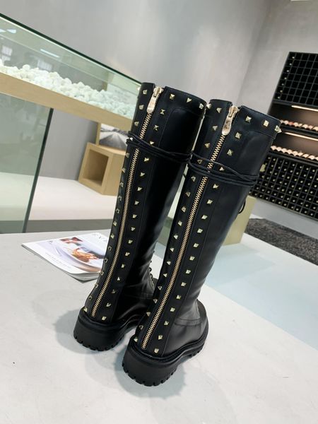 

d2020 fashion rivet boots luxury ladies work lace ankle boots, leather strap zipper high heels christmas gift belt box us 4-10