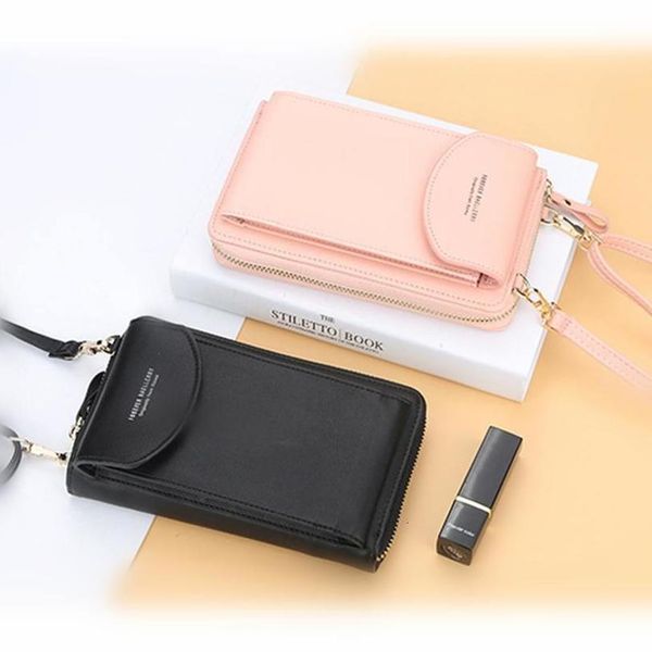 

osmond 2020 fashion mobile phone crossbody shoulder bag for women small handbag female long purse coin cell phone bags black