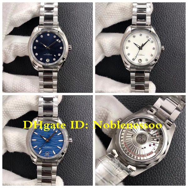 

4 colour 34mm ladies swiss cal.8800 movement watches 220.10.34.20.03.001 blue dial women's vs factory 150m ladys eta automatic women wa, Slivery;brown