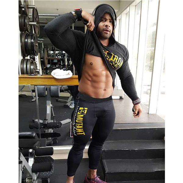 

men's pants tight jogging trousers sports gym fashion jogger cotton bodybuilding, Black
