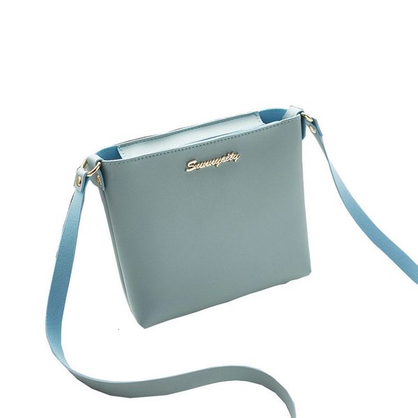 

women girls casual sweet handbag metal letters lady solid bucket type mobile messenger shoulder bag fashion brand leather purses