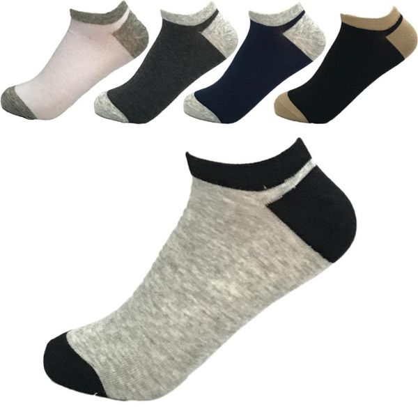 

usus-b7 fashion mixed colors men socks ankle cotton elastic casual, Black
