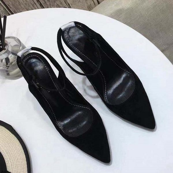 

newlassic high heeled sandals wedge heel luxury designer cowboy woman shoes metal buckle for parties occupation sandals 06 26, Black