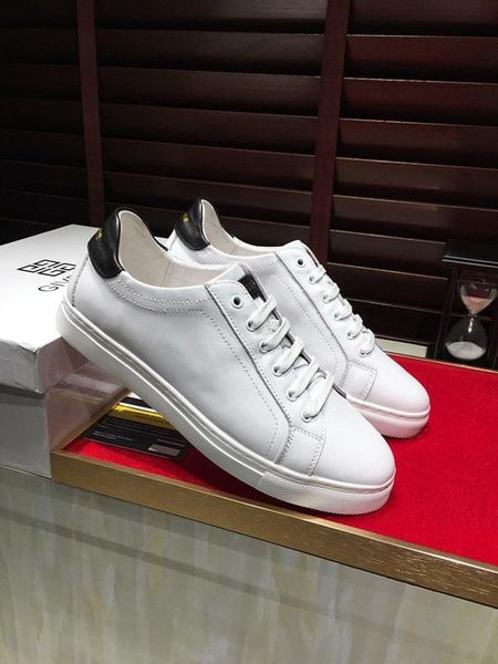 

2020o new genuine leather men's sports shoes large size fashion wild lace-up sneakers low-comfortable breathable tide shoes, size, Black