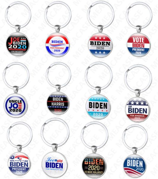 

12styles joe biden 2020 keychain pendant joe biden for president keyring us president badge key chain vote key holder party favor dhl d7208, Red;brown