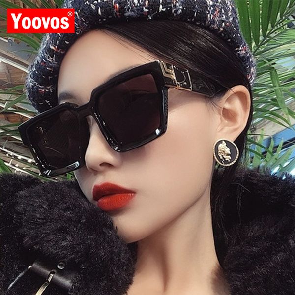 

yoovos oversized sunglasses women square retro sunglasses women/men women mirror feminino, White;black