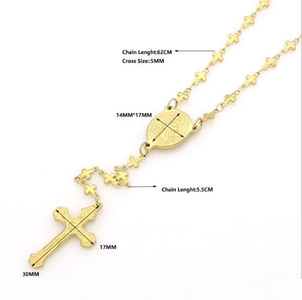 

s retro classic jesus cross titanium steel pendant necklace fashion virgin mary tag necklace, Silver