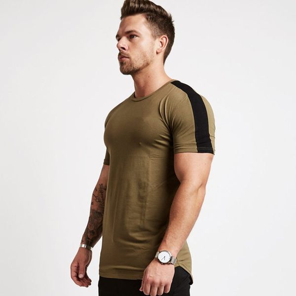 

casual cotton solid t shirt men gyms fitness short sleeve t-shirt male bodybuilding workout tees summer clothes apparel kg-344, White;black