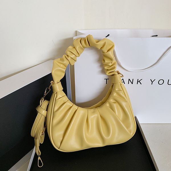 

новая тенденция плиссированной плечи crossbody сумки для женщин 2020 luxury leather lady handbag малых женский tote сумка