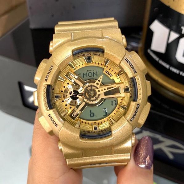 

relogio masculino g sport shock gold watches designer mans famou brand all functions work 20 new colors wholesale 110 waterproof watch, Slivery;brown