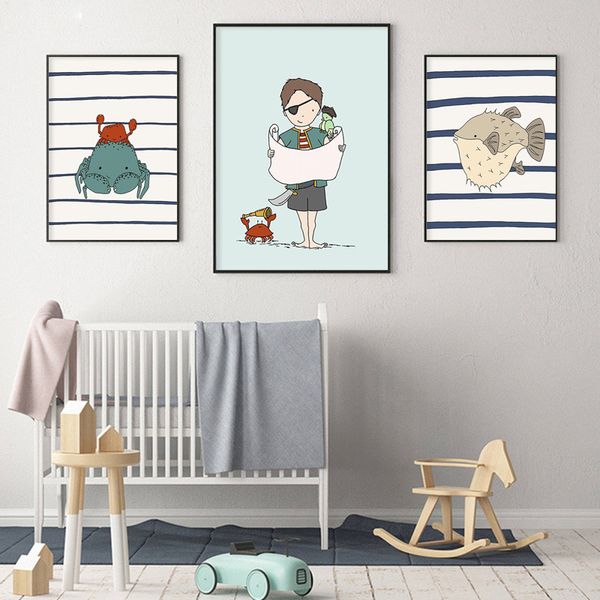 

kawaii baby boy nursery wall art canvas painting green cartoon advanture posters and prints nordic kids bedroom decor pictures