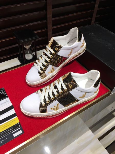 

2021-2020c limited edition fashion men 's casual shoes luxury lace -up outdoor flat trainer sneakers leather low -men 's ten, Black