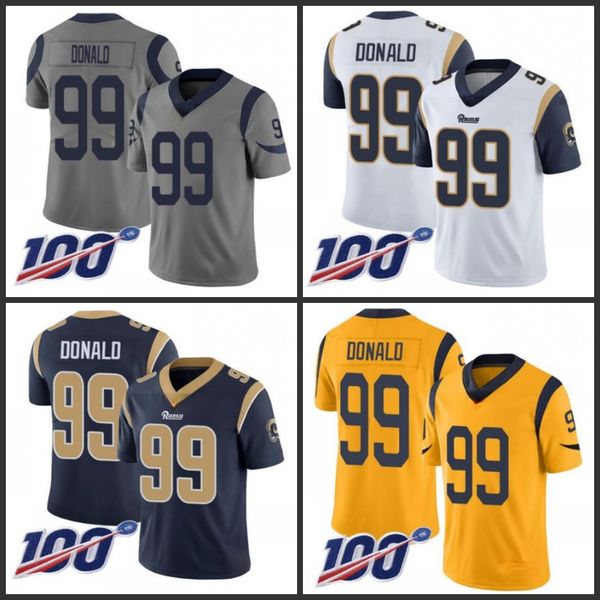 

los angeles rams men #99 aaron donald royal blue alternate men's women youth stitched nfl 100th season vapor limited jersey