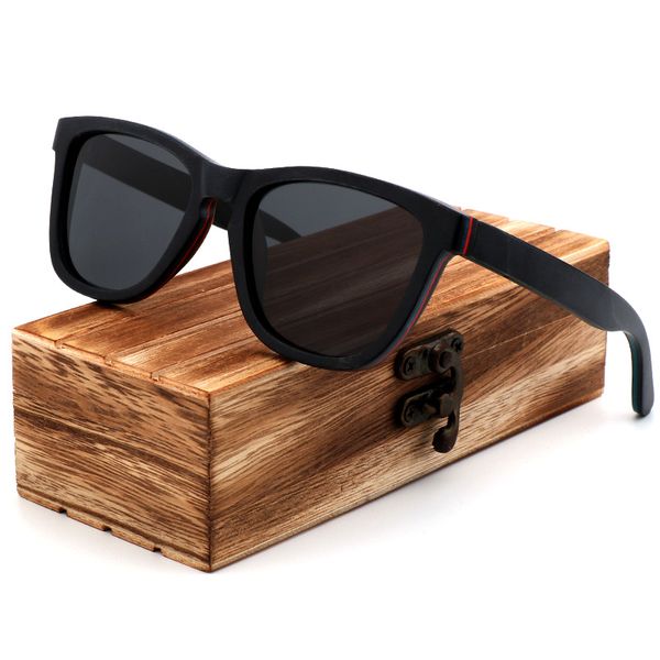 

2020 new polarized sunglasses for men and women handmade color wood sunglasses uv400 mirror vintage masculino, White;black
