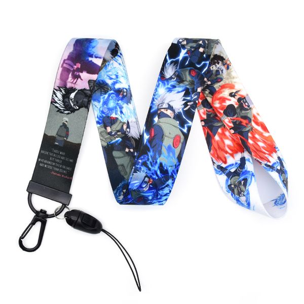 

naruto hatake kakashi lanyard watercolor printing cartoon anime lanyards phone case lanyard for keys badge holders keychain a244, Silver