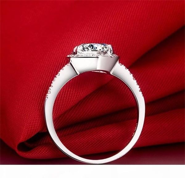 

i diamond ring real 100 %925 sterling silver rings wholesale inlay 3 carat sona simulation cz wedding rings for women rh002, Slivery;golden