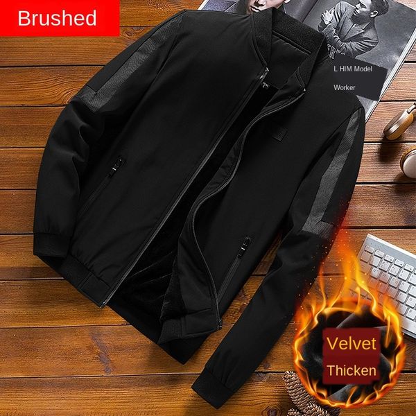 

большого размера мужской осени куртка одежды jacketplus размер куртка плюс бархат пальто модного случайная свободных модного жира пальто муж, Black;brown