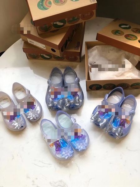 

j554 and children' shoes sandals mei lisha ice and snow children' shoes princess sandals crystal bow, Black;grey