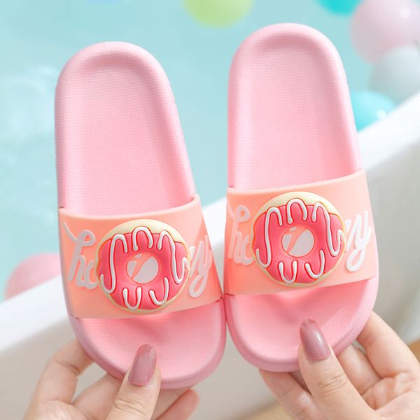 

funny donuts shoes toddler summer beach slippers children cute trekking kids girl shoes, Black;grey