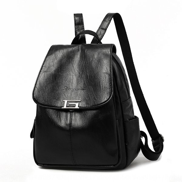 

women's backpack 2019 new korean style all-match backpack soft leather leisure travel large capacity student bag