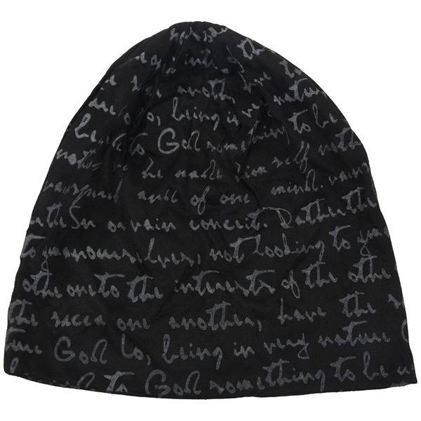 

auau-beanie baggy thin hip-hop print skull cap (black, Blue;gray