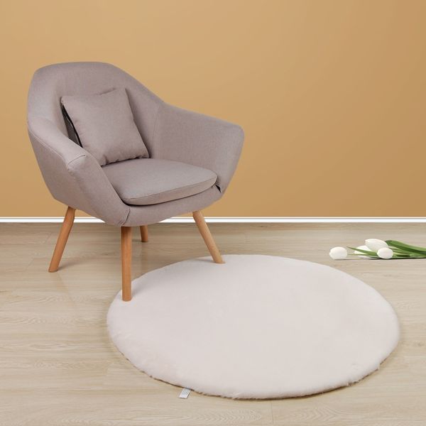 

uazib round imitation rabbit fur carpet ins style nordic bed living room mirror front whole imitation rabbit fur integrated room round carpe