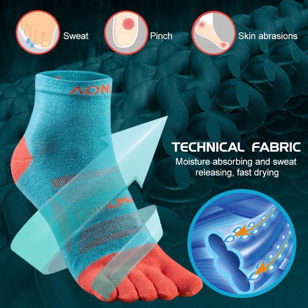 

3 pairs sports toe socks athletic five toe socks fitness anti-skid breathable quick dry wear-resistant, Black