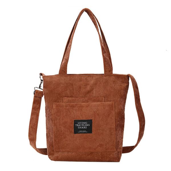 

women corduroy zipper shoulder bags large female messenger bag tote ladies canvas crossbody bags shopping bag for girls