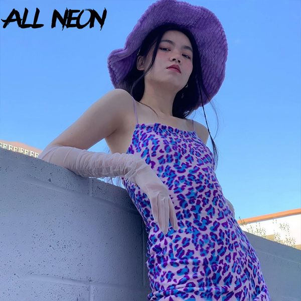 

allneon women's velvet dresses leopard straped backless slit hem mini dress fashion purple dress for women streetwear vestidos, Black;gray