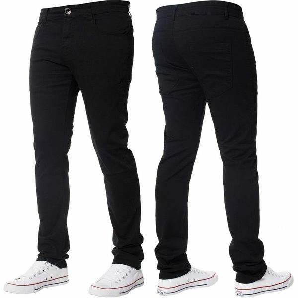 

men's black slim fit smart wear look casual chino trouser pants
