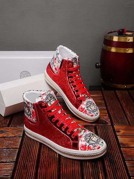 

2020e autumn and winter new trend leather men's shoes high-casual shoes, fashion versatile comfortable sports shoes,original box de