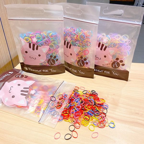 

children's dressing black disposable rubber does not hurt the rubber band cute baby's hair band ins korean style girls set hair, Slivery;white