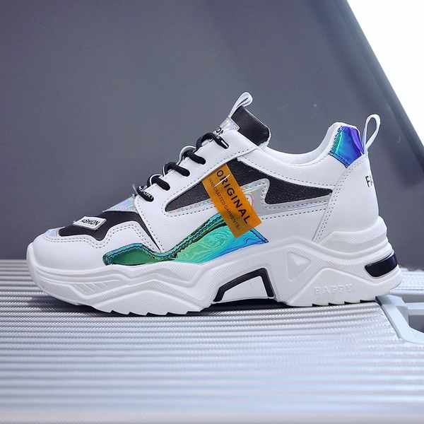 

fashion sneakers women chunky shoes comfortable ladies platform outdoor women height increasing casual walking chaussure femme, Black