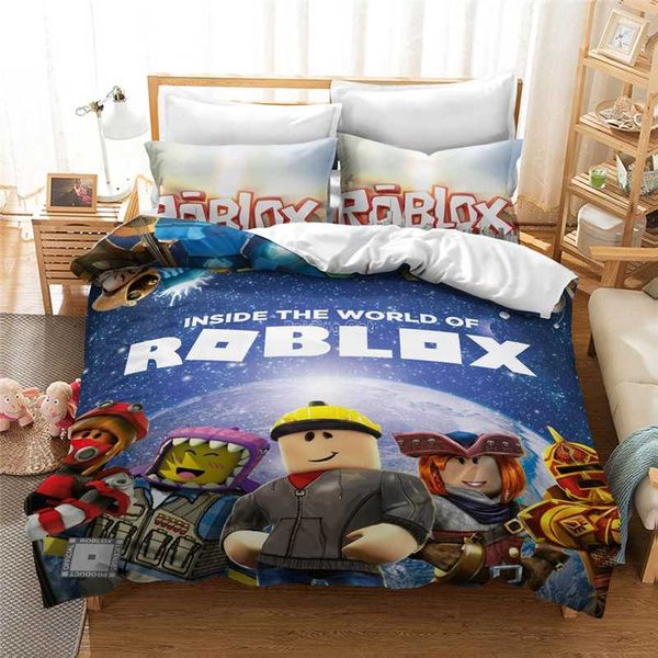 3d Roblox Game Printed Bedding Sets Bed Linen Cartoon Adult Kids Diy Game Duvet Cover Sets Pillowcase Twin Full Queen King Size Modern Wg7b Kids Bedding Comforter Sets Queen From Cnfit 43 6 - cartoon game 2game roblox 3d print bedding set duvet cover