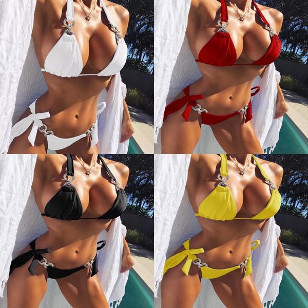 

one 1pcs swimsuit bandage for women cut out halter monokini bathing suits bodysuit plus size swimwear#137, White;black