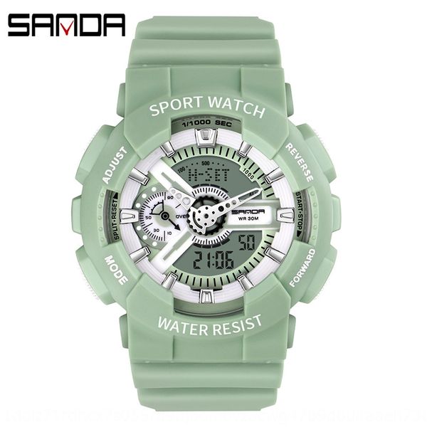 

tpqb8 sunda multi-function luminous electronic candy personalized double-display luminous electronic watch sports waterproof watch outdoor m, Blue