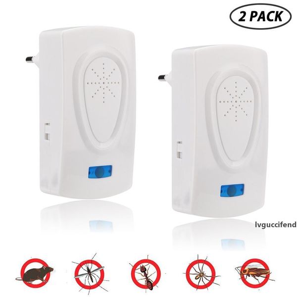 

2pcs ultrasound mouse cockroach pest repeller device insect rats spiders mosquito killer pest control household pest rejecter t200529
