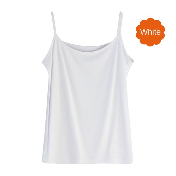 

thin pit thread modal 2*2 base small camisole slimming slim inside knitted vest vest bottoming shirt 9633, White