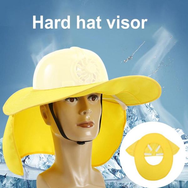 

summer construction safety hat visor sun shade wide brim anti-uv neck shield cover splash-proof, Blue;gray