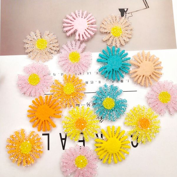 

wc3cy korean style headdress daisies full diamond mobile phone shell diy material children's hair diy mobile phone shell accessories ac, Silver