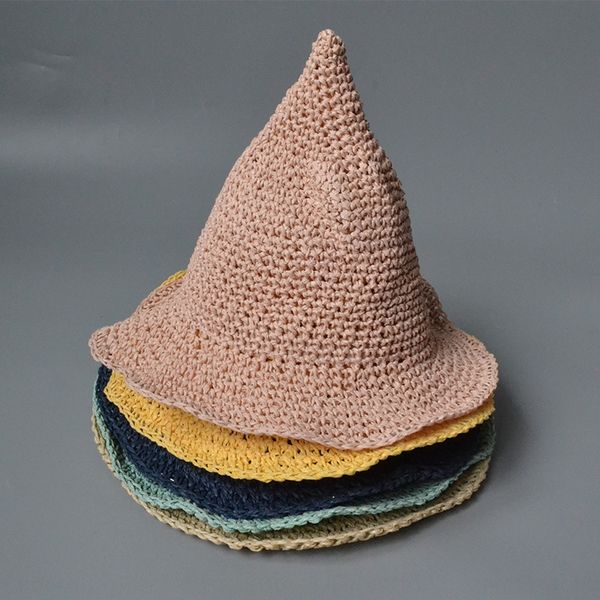 

korean style creative magic boys and girls sun baby sun outdoor straw hat magic straw hat hat, Blue;gray