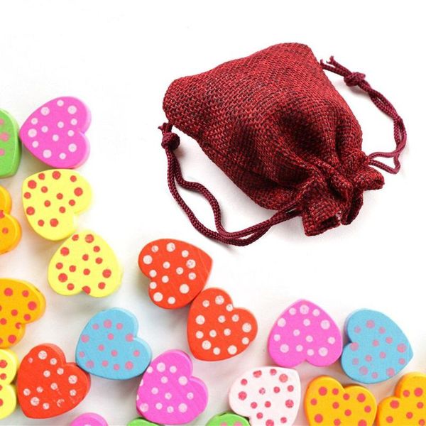 

10pcs christmas wedding birthday favor hessian burlap jute gift bags colorful drawstring pouch for candy organizer home decor