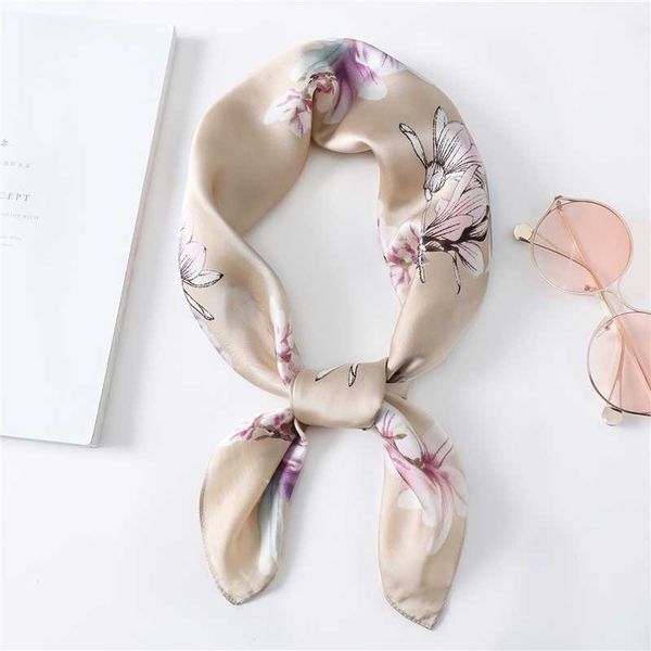 

70cm square silk feeling scarf women spring summer new 2020 shawls foulard bandana neck scarves femme hair band, Blue;gray