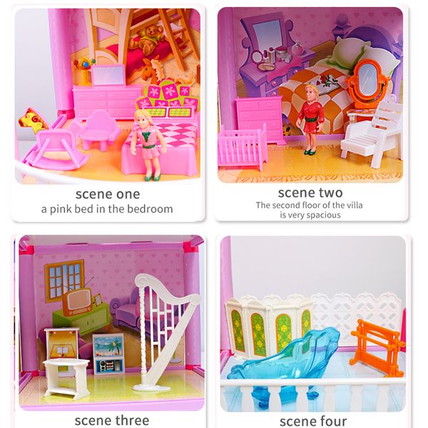 

new family dolls accessories toy with miniature furniture garage diy doll house casa toys for girls birthday gift mx200414