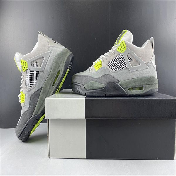 

new release 4 se neon cool grey volt wolf grey anthracite basketball shoes men sneakersct5342-007 size 7-12