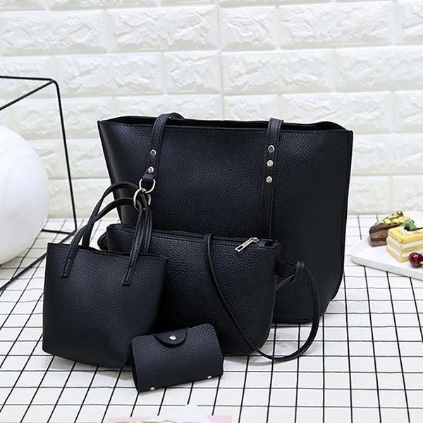 

4pcs messenger bags women ladies leather four piece shoulder crossbody bag purse clutch pouch clutch wallet bag bolsas