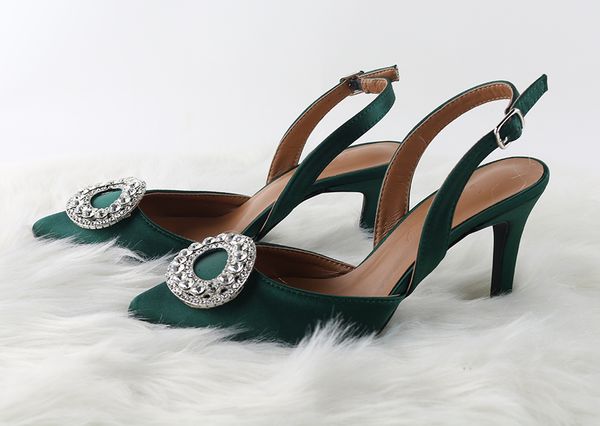 

women heels female pumps women shoes fashion metal decorative buckle strape ladies diamond wedding shoes dress shoes, Black