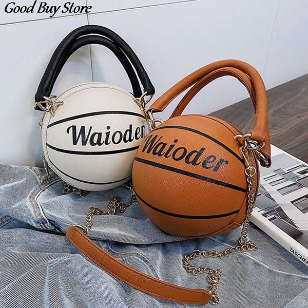 

круглый сумки на ремне женщины баскетбол сумки кожаные цепочки crossbody totes мода девушки играют в мяч кошельки дизайнер сцепления